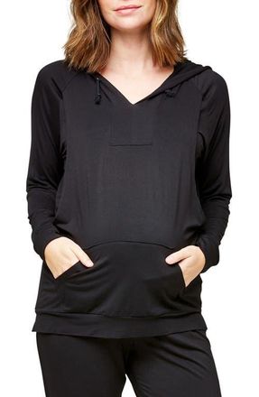 Nom Maternity Simone Maternity & Nursing Hoodie in Black at Nordstrom, Size X-Large