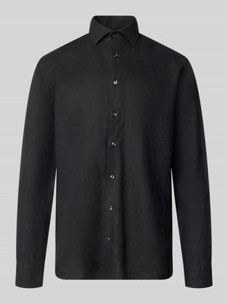 Seidensticker Regular Fit Business-Hemd aus Leinen mit Kentkragen in Black, Gr&ouml;&szlig;e 39