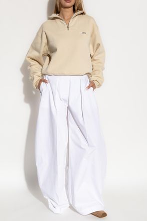 Jacquemus Sweatshirt With A Stand-up Collar, Womens, Cream