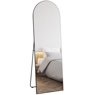 HOMCOM Floor Mirror Wall Mount Leaning Standing Mirror 50 X 150cm Black | TJ Hughes