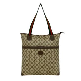 Gucci Pre-owned Tote Bags, female, Brown, Size: ONE SIZE Pre-owned GG Leather Tote Bag