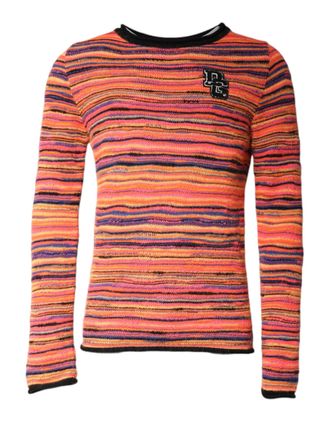 Dolce & Gabbana Multicolor Wool DGLogo Knit Pullover Mens Sweater