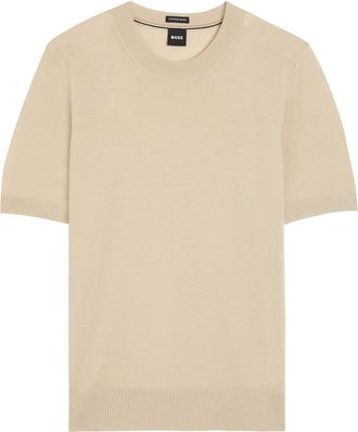 BOSS Boss Umauro Fine-knit Wool T-shirt - Beige - XL