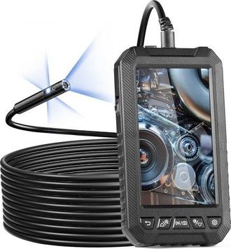 OEM C&aacute;mara Endosc&oacute;pica Con Luz, Boroscopio Industrial De Triple Lente, C&aacute;mara De Inspecci&oacute;n De 5 Con Pantalla 1080p, 8 + 2 Luces, C&aacute;mara Serpiente Imperme