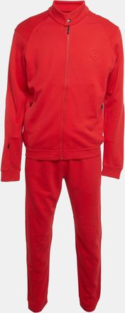 Ermenegildo Zegna Red Cotton Knit Logo Embossed Set