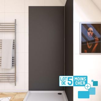 Aurlane Lote De 5 Paneles Murales De Aluminio Gris Para Ba&ntilde;o - 90x210cm - Wallit