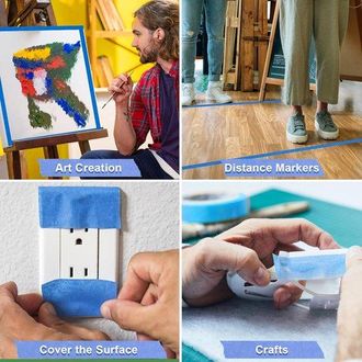 OEM Cinta De Pintor, 10 Piezas, Autoadhesiva, F&aacute;cil De Quitar, Adecuada Para Pintar, Pulverizar Y Creaciones Art&iacute;sticas, 25 Mm X 20 M, Azul