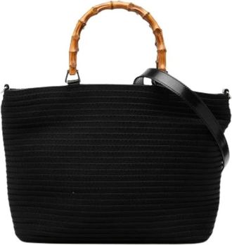 Gucci Pre-owned Handbags, female, Black, Size: ONE SIZE Pre-owned Bamboo Top-Handle Satchel