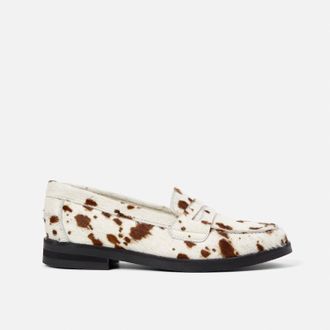 Duke + Dexter Duke + Dexter, Womens Wilde Brown Cow Pony Penny Loafer - Womens, Size 4