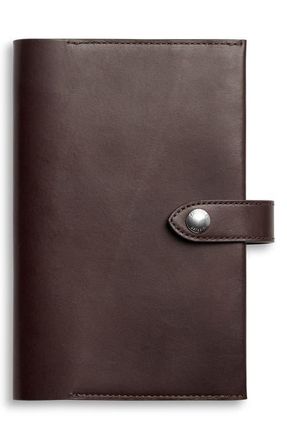 Shinola Snap Vachetta Leather Journal Cover in Dark Brown at Nordstrom
