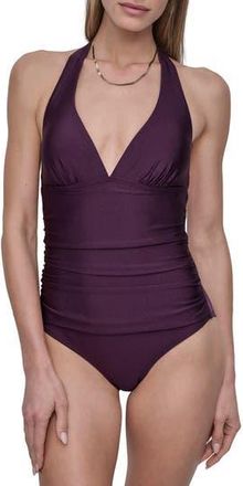 DKNY Halter One-Piece Swimsuit in Port Shimmer at Nordstrom Rack, Size X-Large