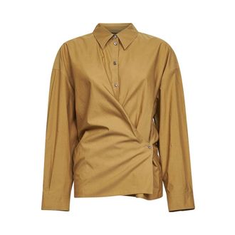 Christophe Lemaire Shirts, female, Brown, Size: XS Straight Collar Twisted Shirt