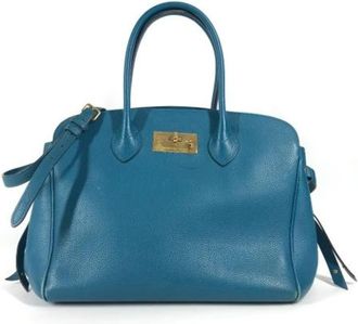 Louis Vuitton Tweedehands leren Louis Vuitton tassen - Dames - Vintage Handtas - Blauw - ONE Size - Leer - Vintage