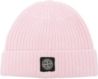 Stone Island Light Wool Knitted Beanie With Compass Patch Accessories