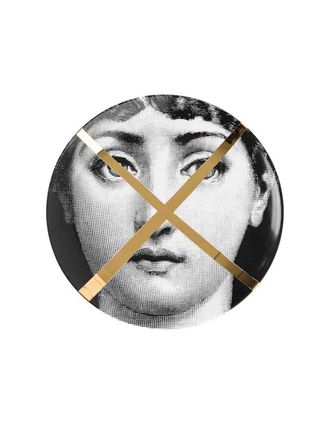 Fornasetti face print plate - unisex - ceramic - One Size - White