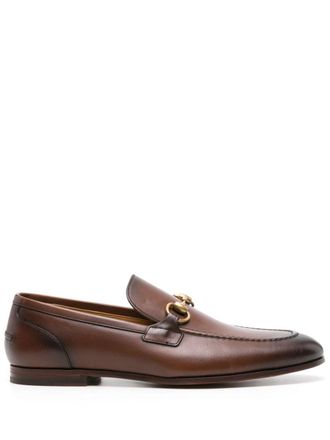 Gucci Jordaan leather loafers - men - Calf Leather/Calf Leather/Calf Leather - 6.5 - Brown