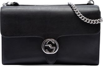 Gucci Pre-owned Gucci Medium Leather Dollar Interlocking G Crossbody Unisex 898KXFLG68P6XIRS