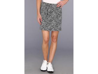 Jamie Sadock Skinnylicious 18 in. Skort with Control Top Mesh Panel Womens Skort Oselot Black and White : 10 5.5, Polyester/Spandex