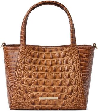 Brahmin Small Mona Croc Embossed Leather Top Handle Bag in Cinnamon at Nordstrom