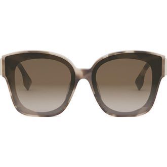 Fendi First 63mm Square Sunglasses in Havana/Other /Gradient Brown at Nordstrom