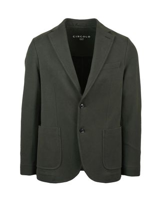 Circolo 1901 Military Green Stretch Cotton Jersey Blazer