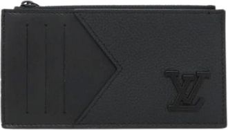 Louis Vuitton Pre-owned Wallets, male, Black, Size: ONE SIZE Pre-owned Aerogram Calf Card Holder
