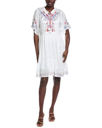 Johnny Was Flutter Sleeve Tiered Dress