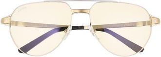 Cartier 59mm Aviator Reading Glasses in Silver at Nordstrom