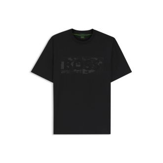 BOSS Logo-artwork T-shirt in stretch cotton