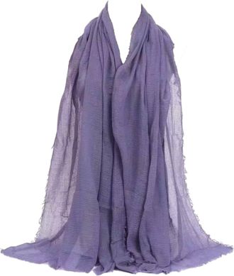 Generic New Crinkle Hijab Scarf Women Soft Material Head Scarves Shawls and Wraps Headscarf for Ladies (Light Purple)
