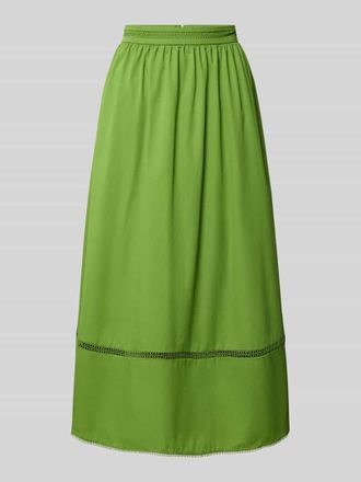 Marc Cain Midirock mit H&auml;kelspitze in Grass, Gr&ouml;&szlig;e 34