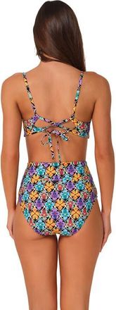 Sunsets Hannah High Waist Bikini Swim Bottoms in Trellis Blooms at Nordstrom, Size X-Large
