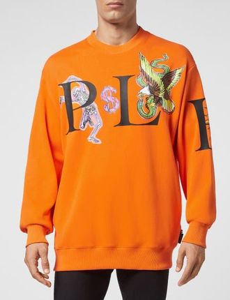 Philipp Plein Sweatshirt Ls Tattoo Men in Orange at Nordstrom, Size Xxx-Large