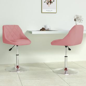 vidaXL Sillas De Comedor Giratorias 2 Unidades Terciopelo Rosa Vidaxl