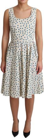 Dolce & Gabbana Beige Dotted Cotton A-Line Gown Womens Dress