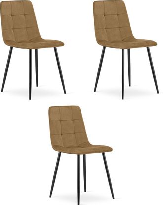 OEM Silla Kara - Terciopelo Marr&oacute;n / Patas Negras X 3