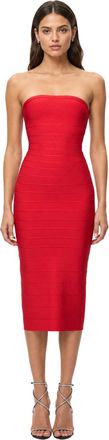 H&eacute;rve L&eacute;ger Womens Midi Dress Cassidy Red