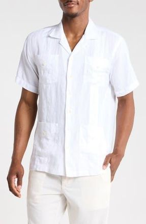 Brooks Brothers Linen Guayabera Shirt in White at Nordstrom Rack, Size Xx-Large