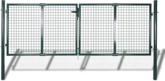 vidaXL Cancello In Acciaio 306x175 Cm Verde Vidaxl