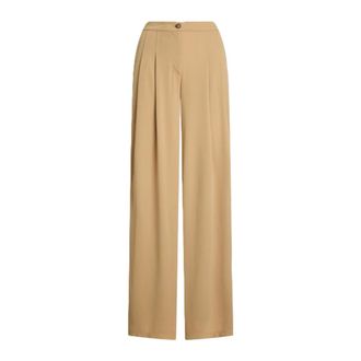 Ralph Lauren Wide Trousers, female, Beige, Size: 2XS Chabrell Pleated Wide Leg Trousers
