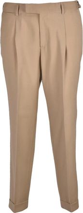 Paoloni Paoloni Classic Virgin Wool Trousers - Beige