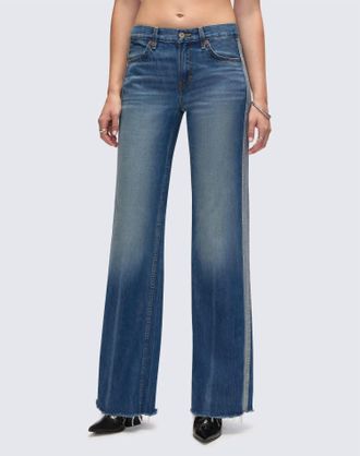 Re/Done Track Californian Jeans In Viper Blue