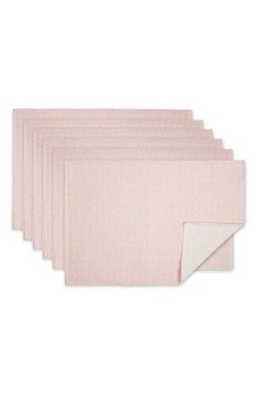 Design Imports Rose Dobby Dot Rib Set of 4 Placemats in Pink at Nordstrom Rack