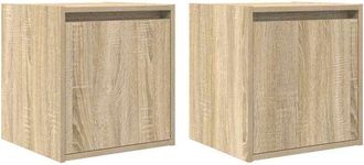 vidaXL Comodini a Muro 2 pz Rovere Sonoma 38x34x40 cm - Vidaxl