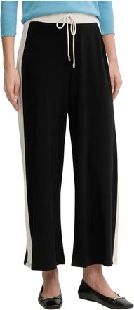 Joseph Ribkoff Broek met wijde pijpen en hoge taille - Dames - Wijde Broeken - Zwart - M - Polyester - Broeken