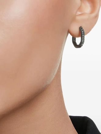 Swarovski Dextera achthoekige oorringen met zwarte diamant
