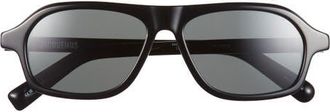 Jacquemus Polarized Pilot Sunglasses in Black/Light Gold/Grey at Nordstrom