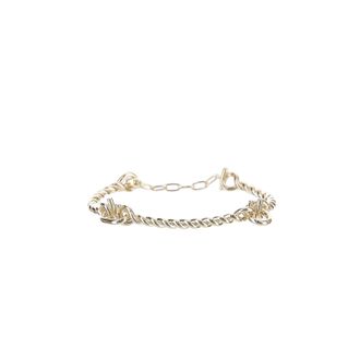 Ferragamo Gold Brass Torchon Hook Bracelet