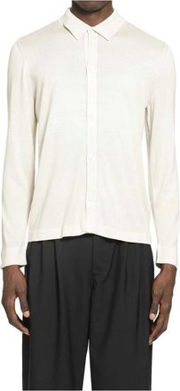 Lardini Cardigans, male, White, Size: M Silk Knit Shirt