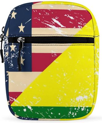Generic U.S. And Bolivian Vintage Flag Trendy Crossbody Bag for Men Women Small Satchel Men Sling Adjustable Shoulder Strap Messenger